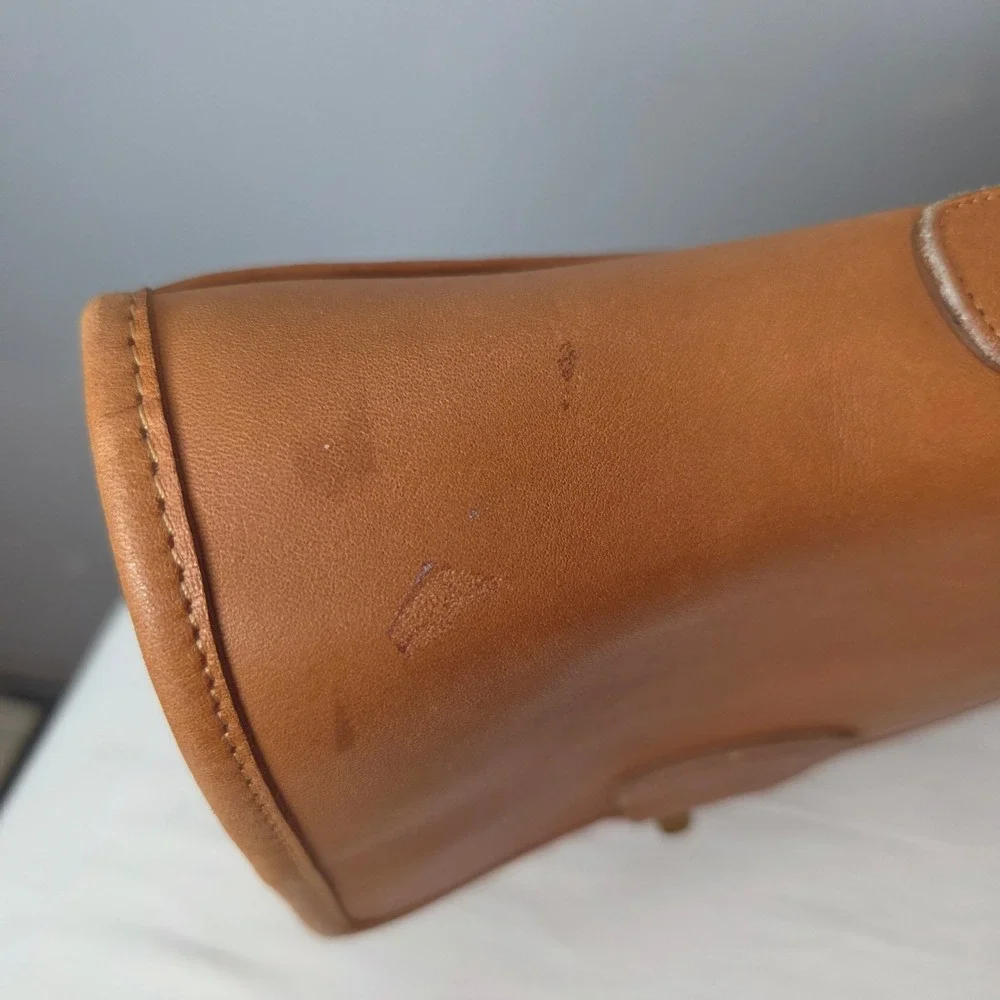 Vintage COACH 5275 Leather Briefcase Messenger Bag British Tan Made in USA 80s